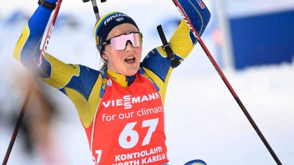 Stina Nilsson vann sitt första individuella guld i skidskytte. Arkivbild.