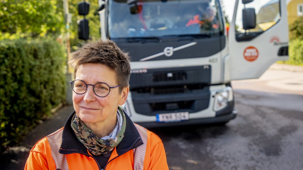 Ann-Sofie Hermansson, "Soffan", före detta kommunstyrelsens ordförande (S) i Göteborg, jobbar nu som renhållningsarbetare.