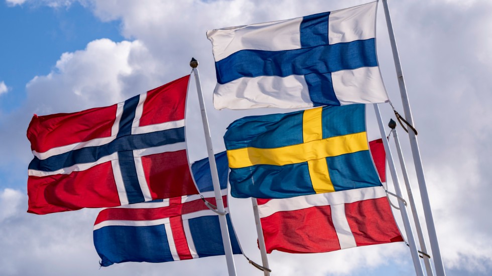 De nordiska flaggorna - Norges flagga, Islands flagga, Finlands flagga, Sveriges flagga och Danmarks flagga - vajar i vinden. I dag på Nordens dag vill skribenterna hylla det nordiska samarbetet.