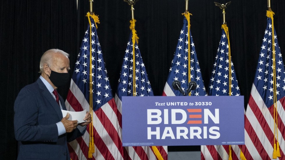 Kan Demokraternas presidentkandidat Joe Biden få i gång sin valkampanj i och med veckans partikonvent? Bild från i torsdags.