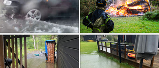 Översvämningar och bränder efter oväder i Öregrund