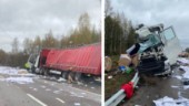 Svaret efter torsdagens stora olycka på E4 – därför krockade lastbilarna