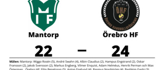 Mantorp besegrade på hemmaplan av Örebro HF