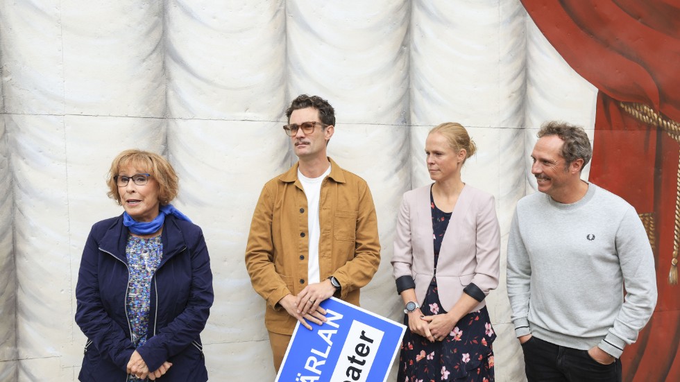 Eva Rydberg, Robert Rydberg, Birgitta Rydberg och Kalle Rydberg under pressträffen på tisdagen.