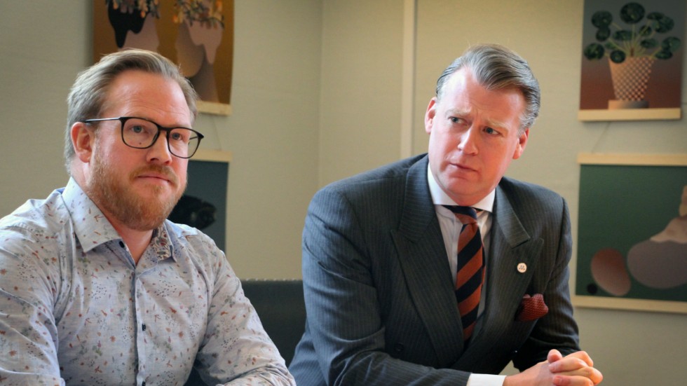 Filip Jakobsson (M), 2:e vice ordförande i tekniska nämnden, och Pär Österlund (M), 2:e vice ordförande i arbetsmarknads- och vuxenutbildningsnämnen.