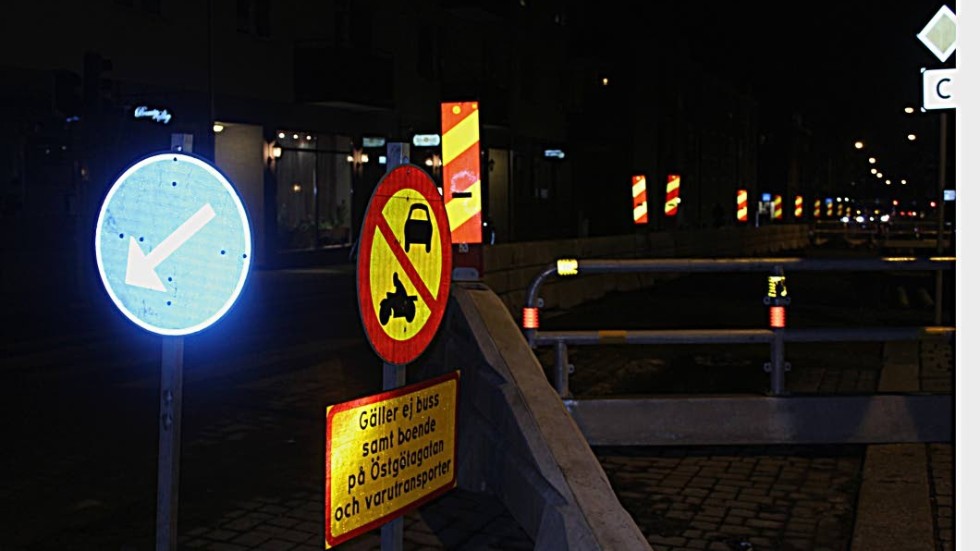 Östgötagatan är delvis avstängd ända fram till sista december.