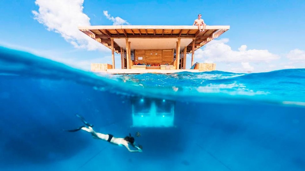 Undervattenshotellet i Pemba på Zanzibar är ett av världens främsta undervattenshotell. det har skapats av Mikael Genberg.