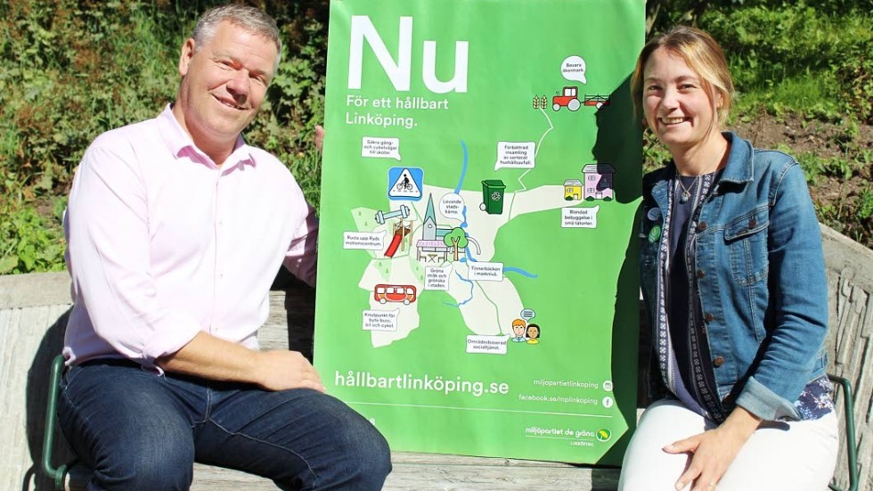 Björn Immerstrand och Rebecka Hovenberg vill se ett grönare Linköping.