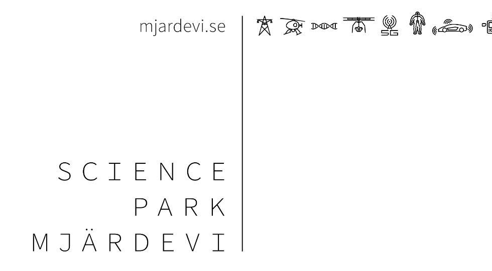 Grafisk profil. Här är ett prov på  Science parks nya profil. Till höger syns olika innovationer som kan kopplas till Science Mjärdevi park.