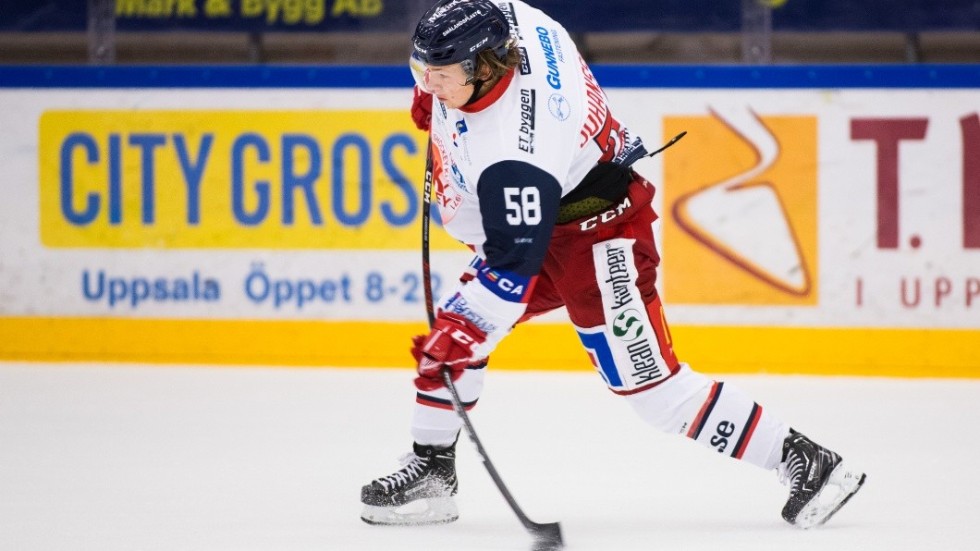 180921 Vsterviks Kim Johansson under ishockeymatchen i Hockeyallsvenskan mellan Almtuna och Vstervik den 21 september 2018 i Uppsala.
Foto: Tobias Sterner / BILDBYRN / Cop 254