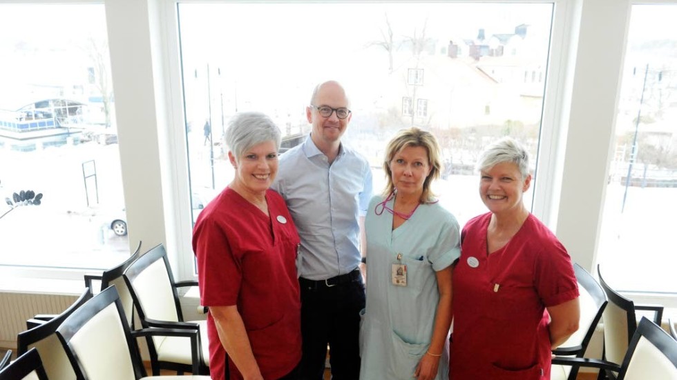Distriktssköterskan Gun Ohlsson,  verksamhetschefen Johan Stark och sjuksköterskorna Christina Fällgren Svensson och Inga-Lill Wall tycker att det är roligt att deras jobb uppskattas av patienterna.