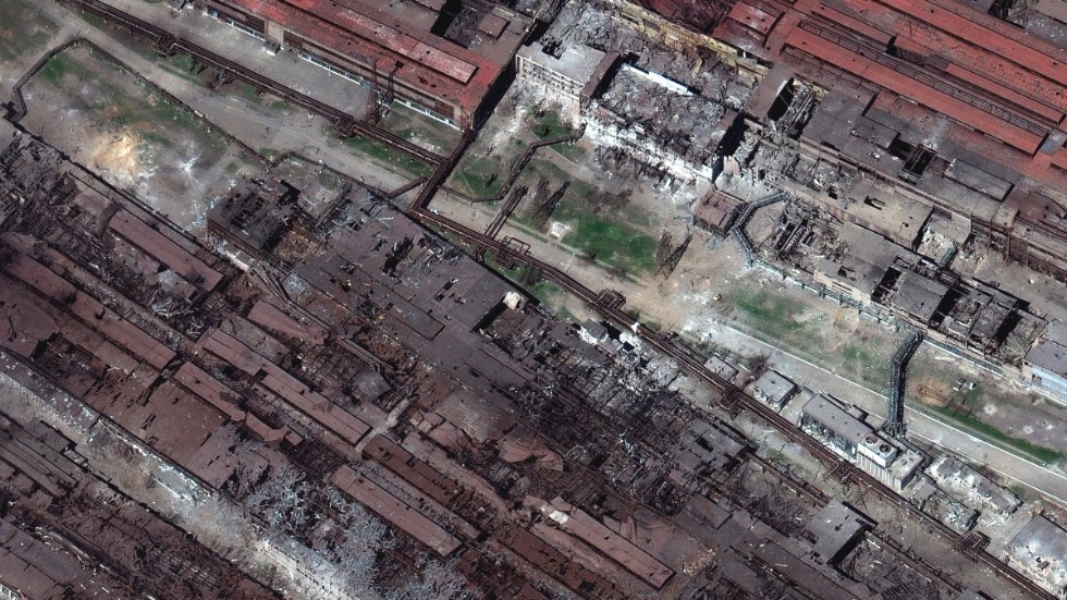 Satellitbild av Azovstal. Arkivbild.