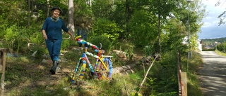 Kristiinas instickade cykel – ny gatukonst i Gamleby: "Det är min sons gamla cykel"