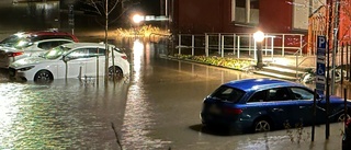 Regnet orsakade flera översvämningar i Enköping