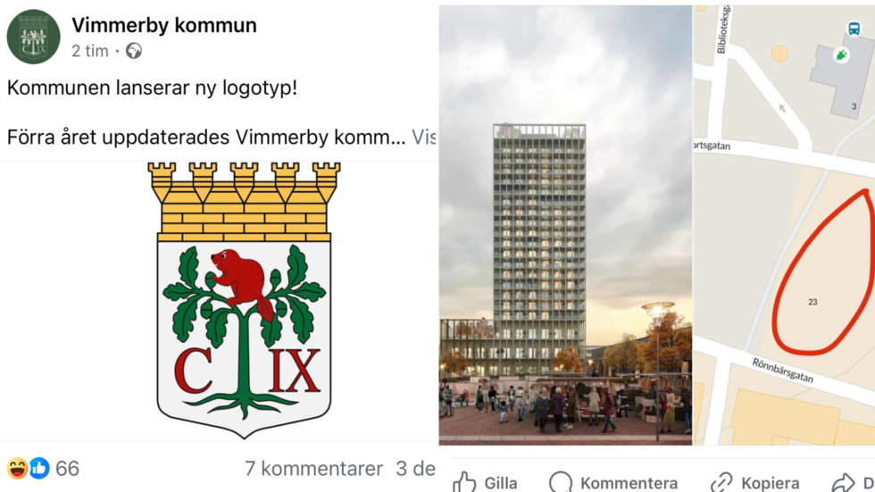 Vimmerby kommun lanserade en ny logotyp med en bäver, medan Fastighetsbyrån meddelade att ett höghus ska byggas i centrala Vimmerby.