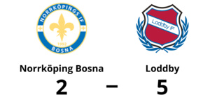 Trots underläge - seger för Loddby mot Norrköping Bosna