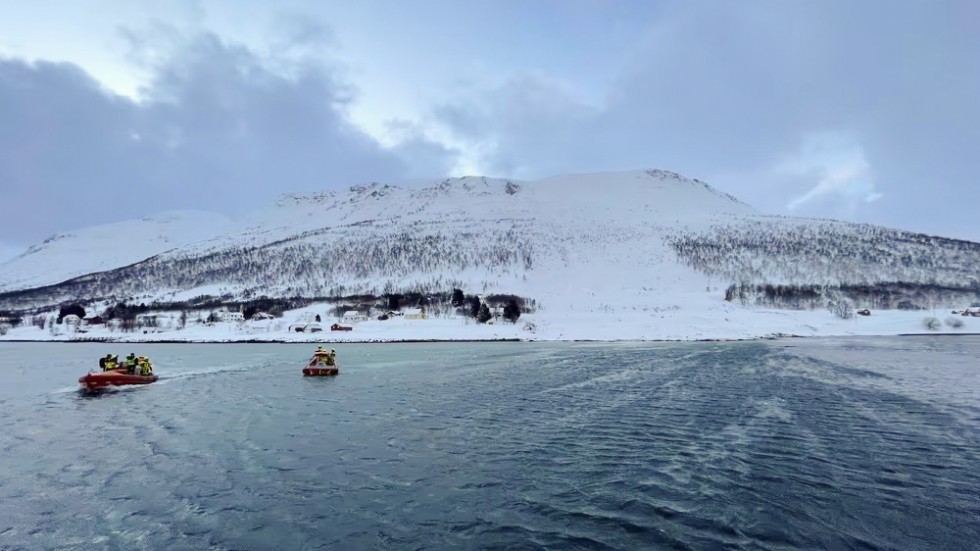 Räddningsinsatsen vid ön Reinøya.