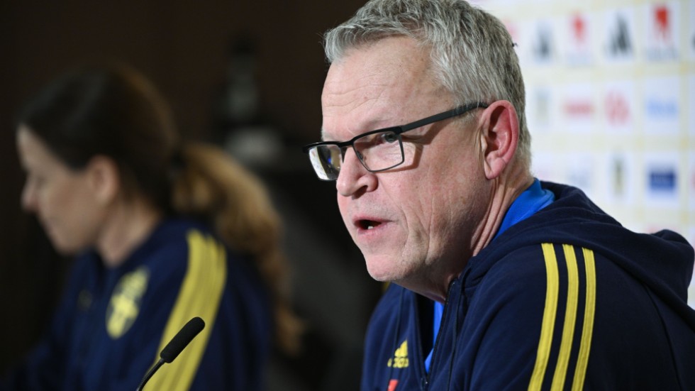 Janne Andersson under måndagens presskonferens.