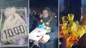 Varmt firande för kallbadande Mariefredsbo – Anna Lyckström "fyllde" 1 000: "Möttes med bubbel, ljus och sång"
