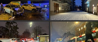 Två till sjukhus efter frontalkrock – halkrisk nästan överallt • Så var trafikfredagen i snön