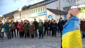 Manifestation för fred efter ett års invasion i Ukraina