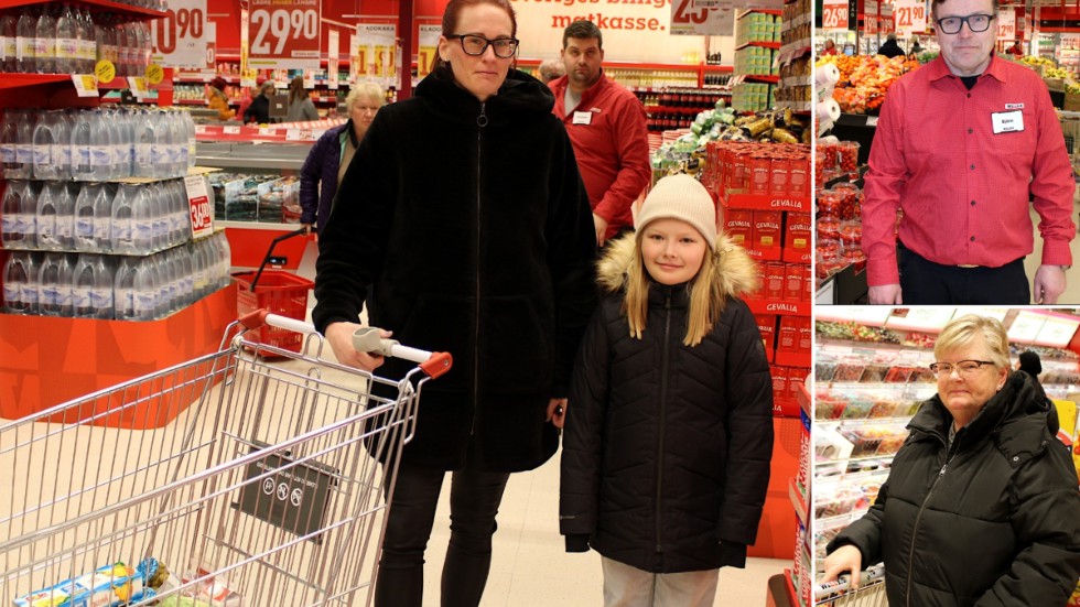 Emma Sjöholm och Alva Franzén var två av kunderna under invigningsdagen. Även Susanne Nilsson passade på att utforska nya Willys. Butikschefen Björn Gustavsson var nöjd med invigningen.