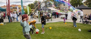 Såpbubblor och gratis mat när hundratals besökte storting och skördemarknad i Vingåker: "Vi gör det här tillsammans"