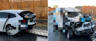 Kvinna skadades svårt i krock – kraschade in i lämnad bil på E4 norr om Skellefteå: ”Svårt att återberätta – jag blev ordentligt skadad” • Nu åtalas 35-åring