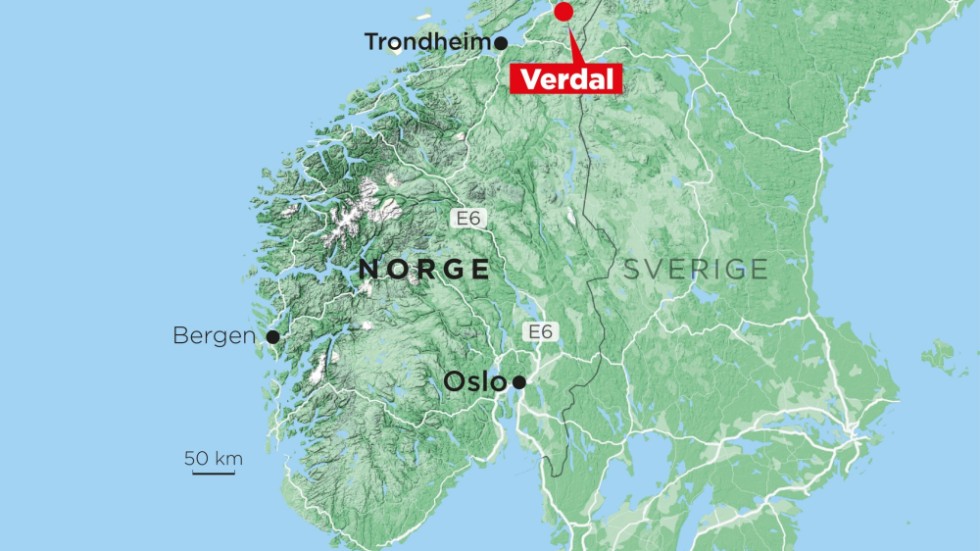 Olyckan inträffade i Verdal, norr om Trondheim.