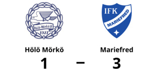 Seger med 3-1 för Mariefred mot Hölö Mörkö