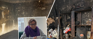 Skräcken: Gudruns lägenhet totalförstördes i brand