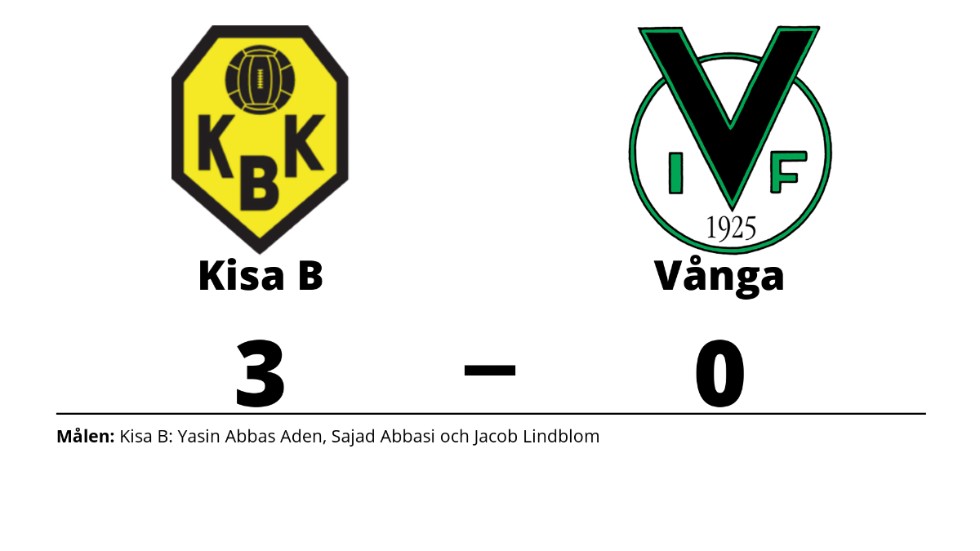 Kisa BK B vann mot Vånga IF