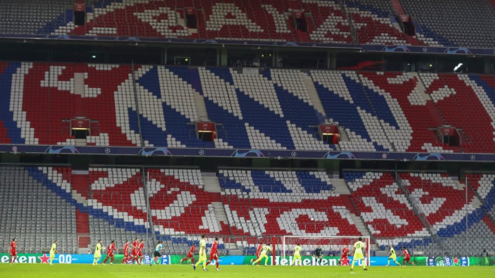 Allianz Arena kommer att stå tom när Bayern München tar emot Barcelona på hemmaplan. Arkivbild.