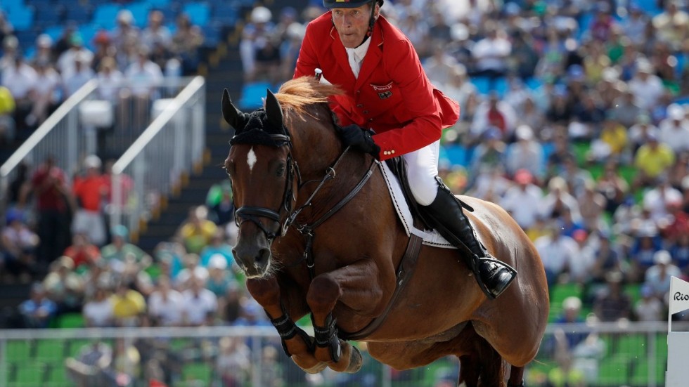 Ludger Beerbaum på hästen Casello under OS i Rio de Janeiro 2016. Arkivbild.