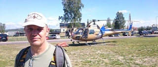 Gotländsk brandbekämpare räddades med helikopter
