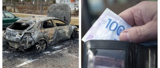 Bilbränder står dyrt för den som saknar försäkring – mindre än hälften av bilbränderna är anlagda 