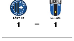 Oavgjort för Sirius borta mot Täby FK