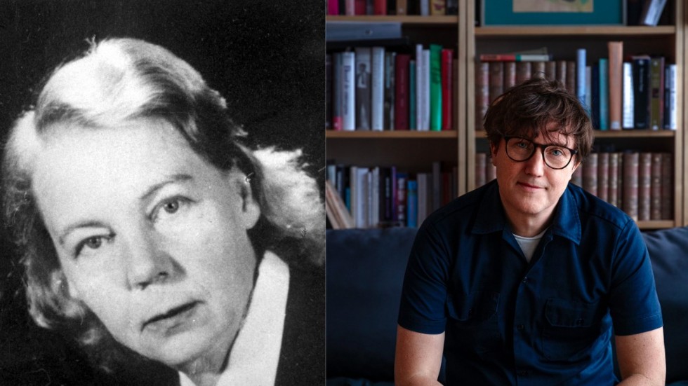 Jesper Högström (till höger) har skrivit en storslagen och inte minst levande biografi över Tora Dahl (till vänster) och de uppburna litterära gestalterna som besökte hennes och maken Knut Jaenssons hem på Lidingö.