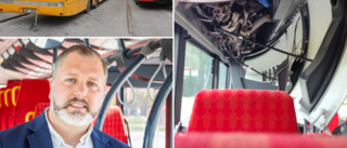 Linjebussar i krock – Passagerare: "Ersättningsbussen var ännu söndrigare"