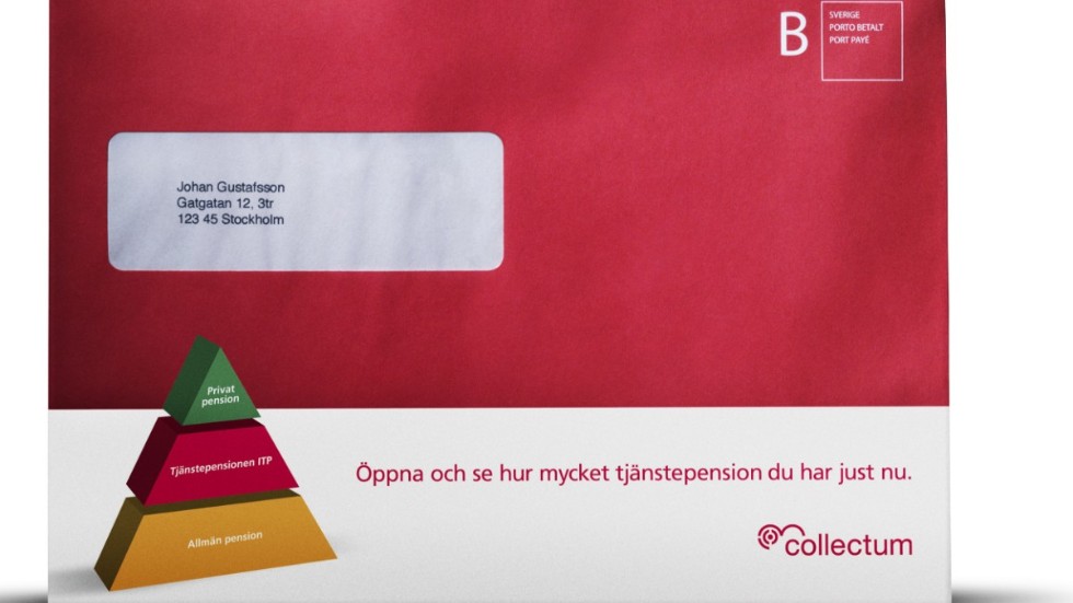 "Om du får det röda kuvertet i dagarna så kan du känna dig trygg, det betyder att du arbetar hos något av de 2 400 företag i Kalmar län som erbjuder kollektivavtalad tjänstepension", skriver Tomas Carlsson, Collectum.