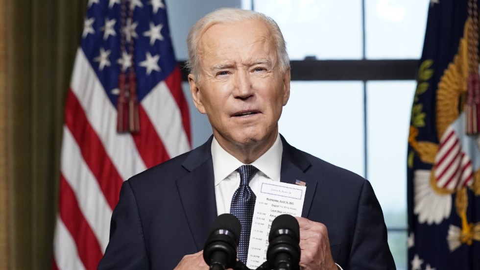 President Joe Biden tar fram sin minnesanteckning om antalet stupade.