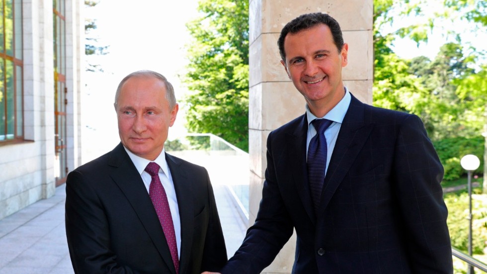 Rysslands president Vladimir Putin och hans syriska kollega Bashar al-Assad fotograferade i Ryssland 2018.