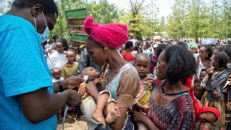 Kvinnor och barn är särskilt utsatta i den pågående svältkatastrofen i Etiopien. Arkivbild.