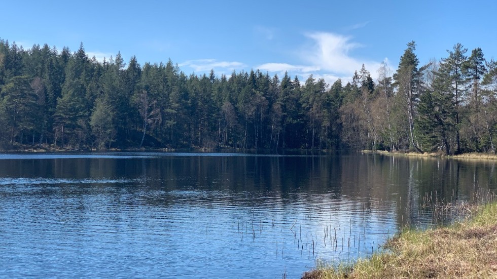 Gulebäcksjön är idyllisk och ligger norr om Borensberg. 
