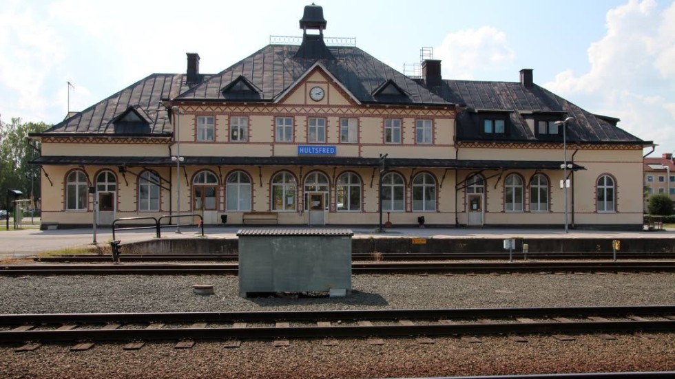 Hultsfreds järnvägsstation ligger en bit längre ner i listan över Smålands vackraste byggnader.