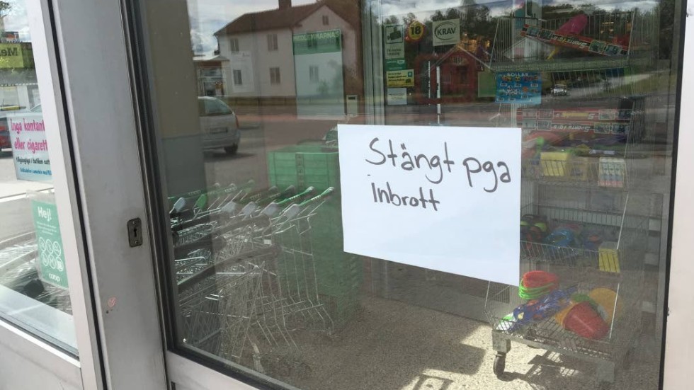 Efter inbrottet fick butiken hålla stängt i väntan på teknisk undersökning.