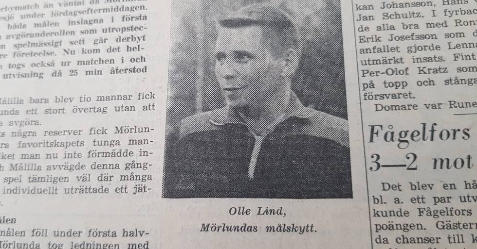 Olle Lind gjorde mål för Mörlunda.