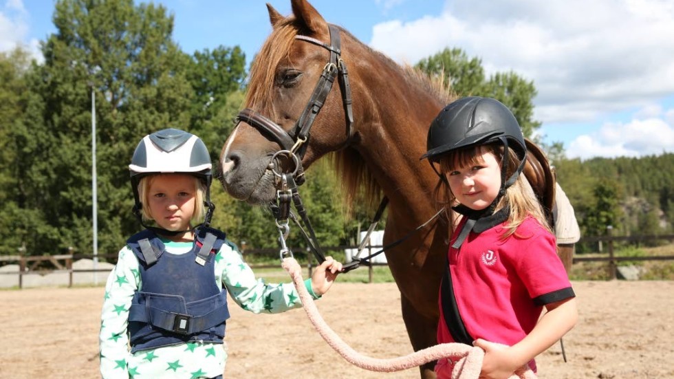 Gillar hästar. Pippi Termaten och Bianca Levin på ponnykulläger.