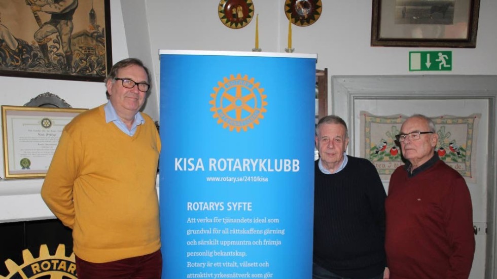 Chrsiter Segersteén, Pär Kronström och Folke Nyblom firar 70 år med Kisa Rotaryklubb