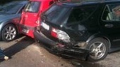 Fyra bilar skadade efter p-miss